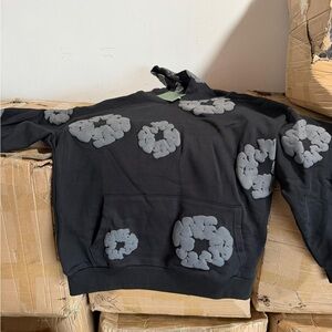 Denim Tears Hoodie Black and Gray Men's Sweater